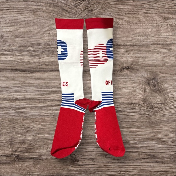 Figs Red and White Socks Size Large New - Picture 2 of 3
